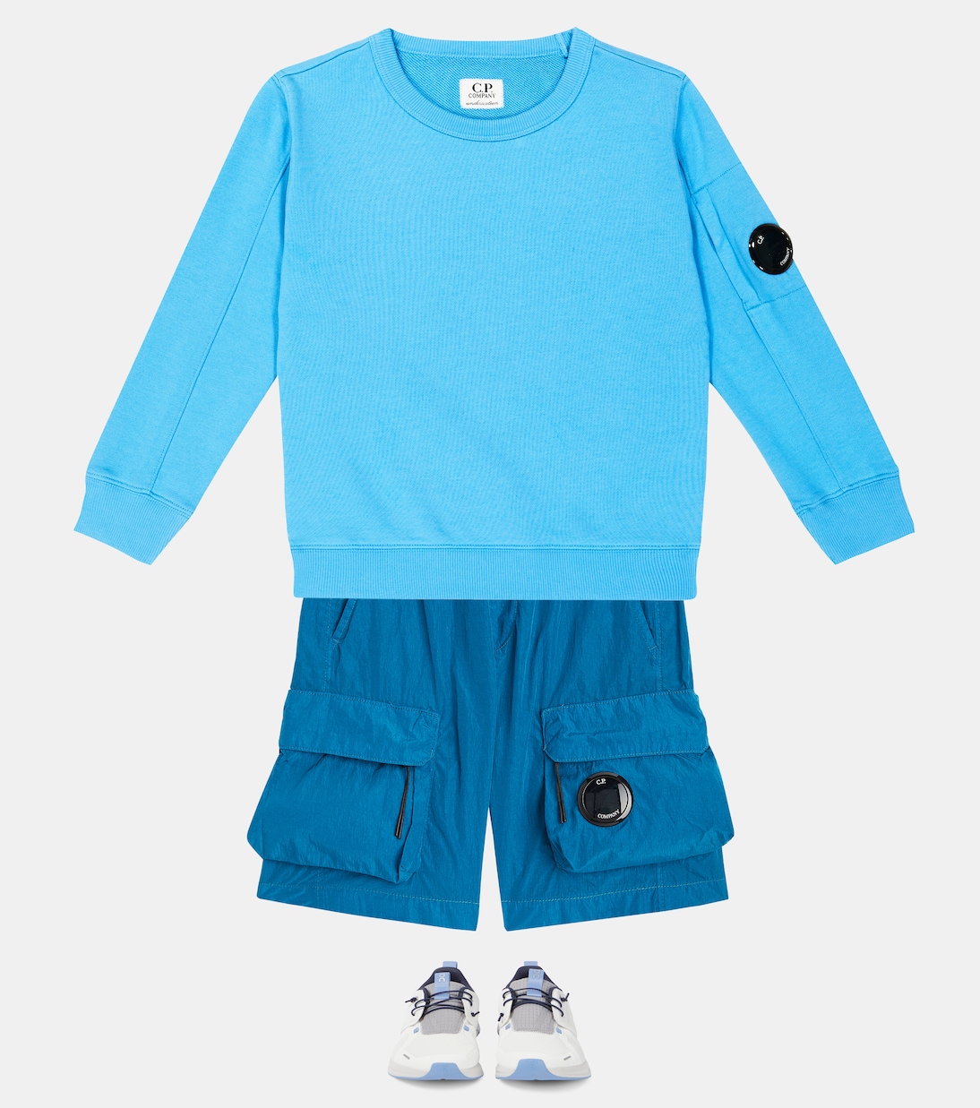 Sudadera Diagonal Fleece Lens de algodón | C.P. Company Kids