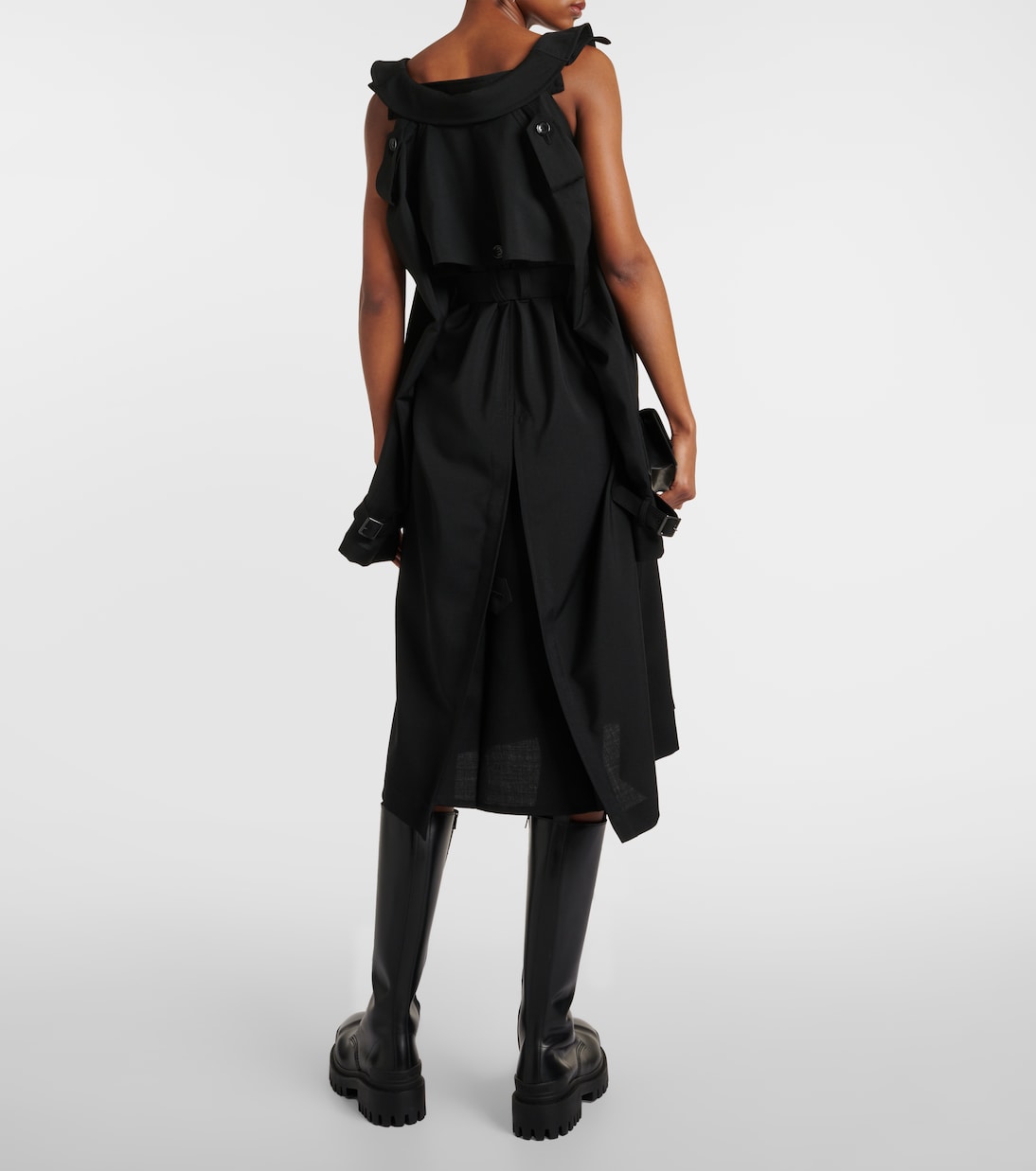 Abito midi in mohair e lana con cut-out | Junya Watanabe