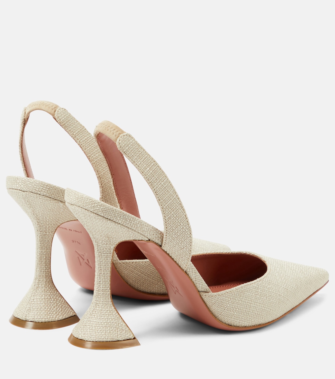 Pumps slingback Holli 95 in canvas | Amina Muaddi