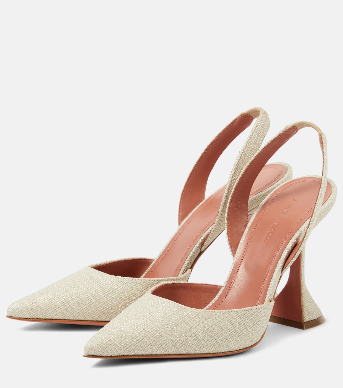 Pumps slingback Holli 95 in canvas | Amina Muaddi