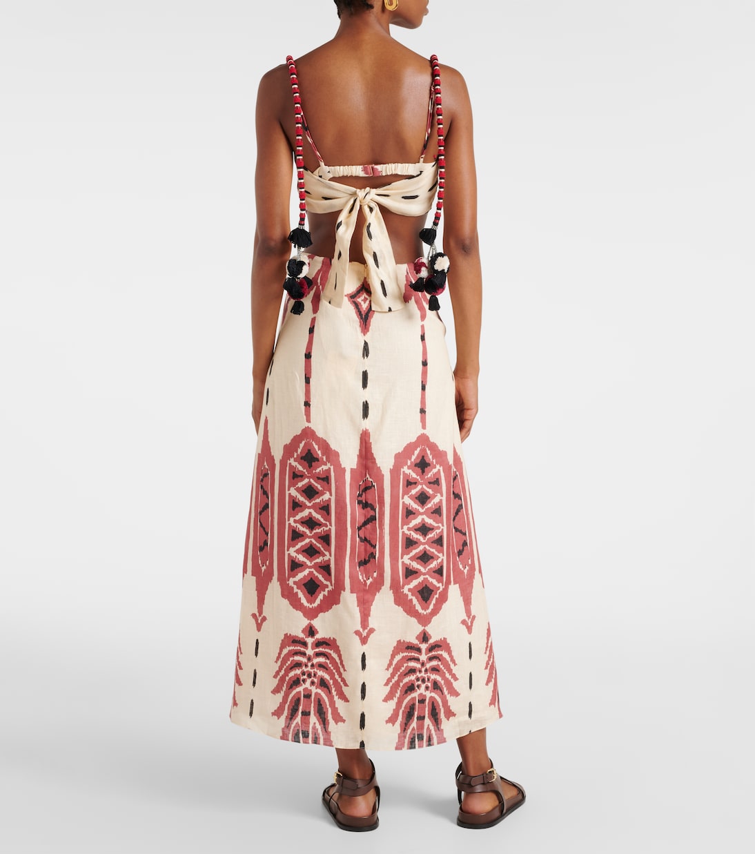 Abito midi in lino con stampa | Johanna Ortiz