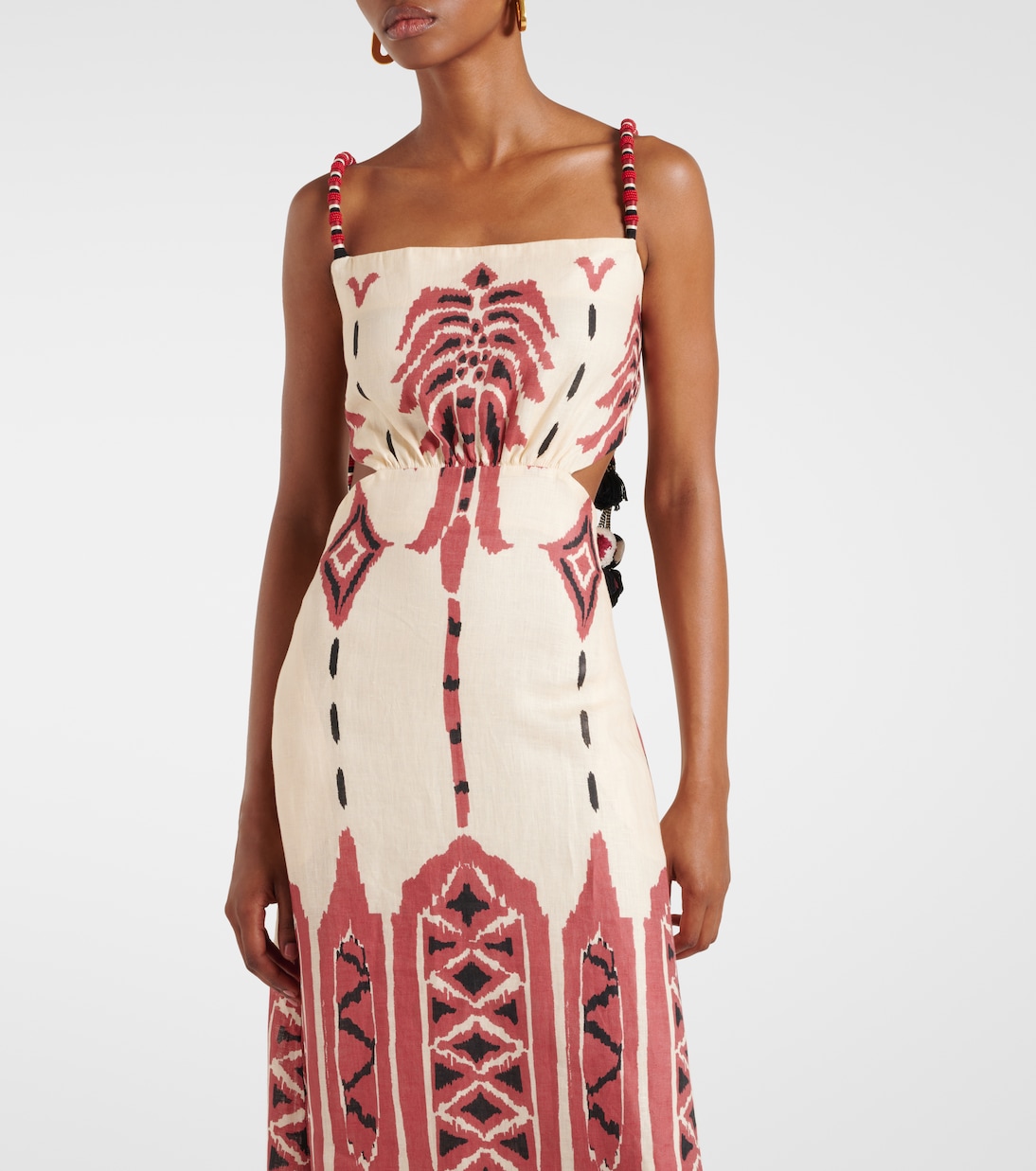 Abito midi in lino con stampa | Johanna Ortiz