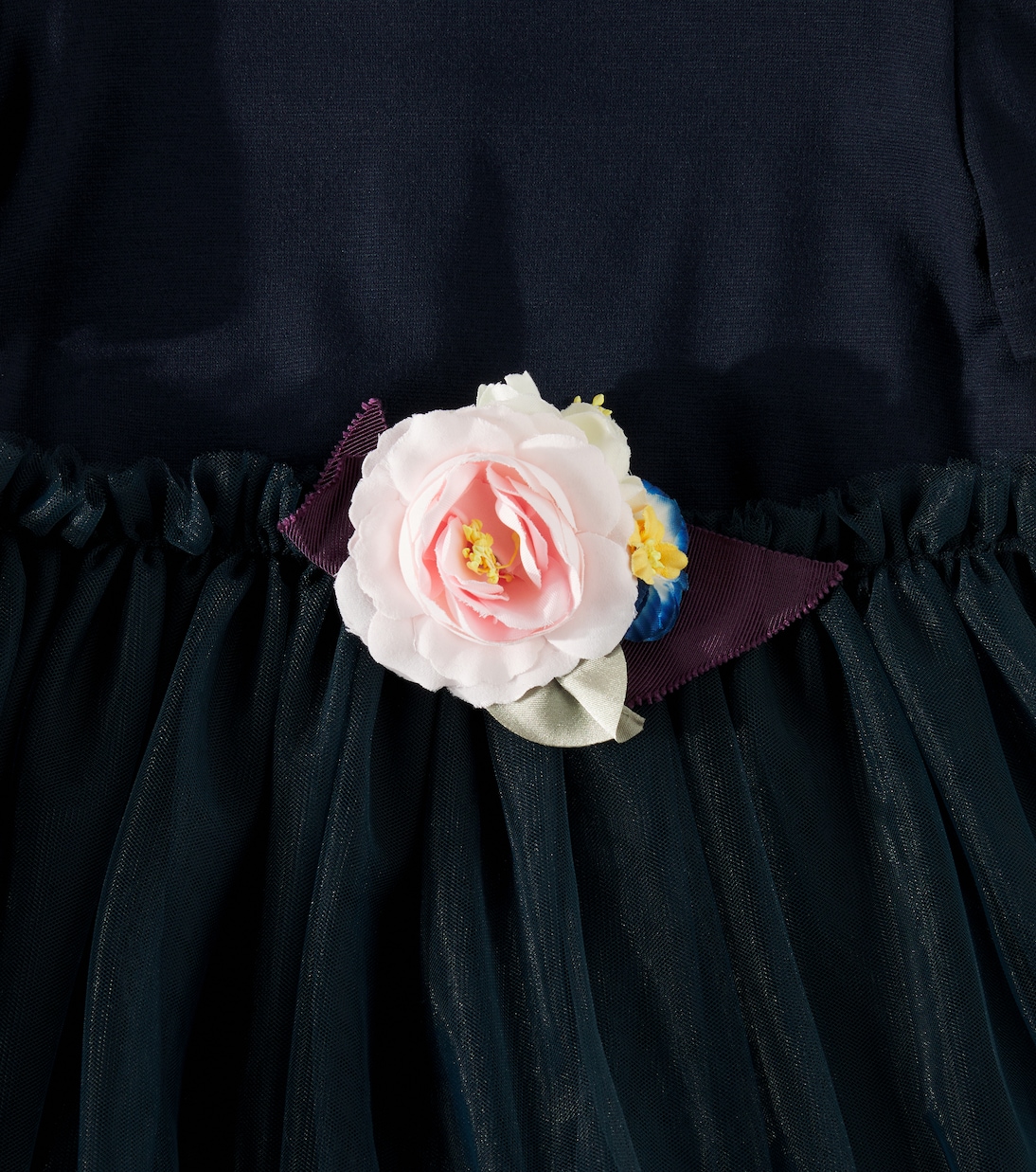 Abito in tulle con applicazione floreale | Monnalisa