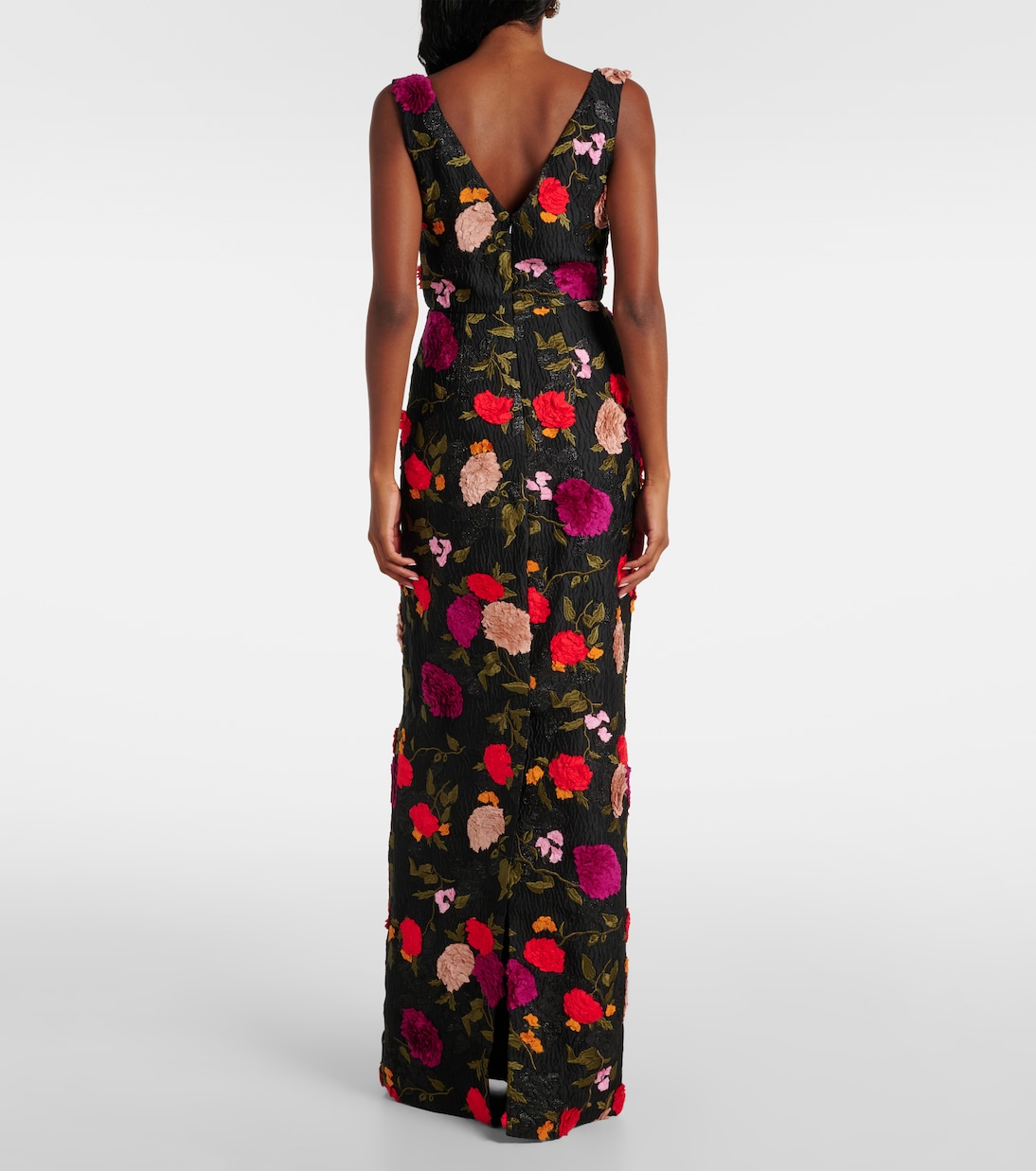 Robe longue brodée en jacquard  | Erdem