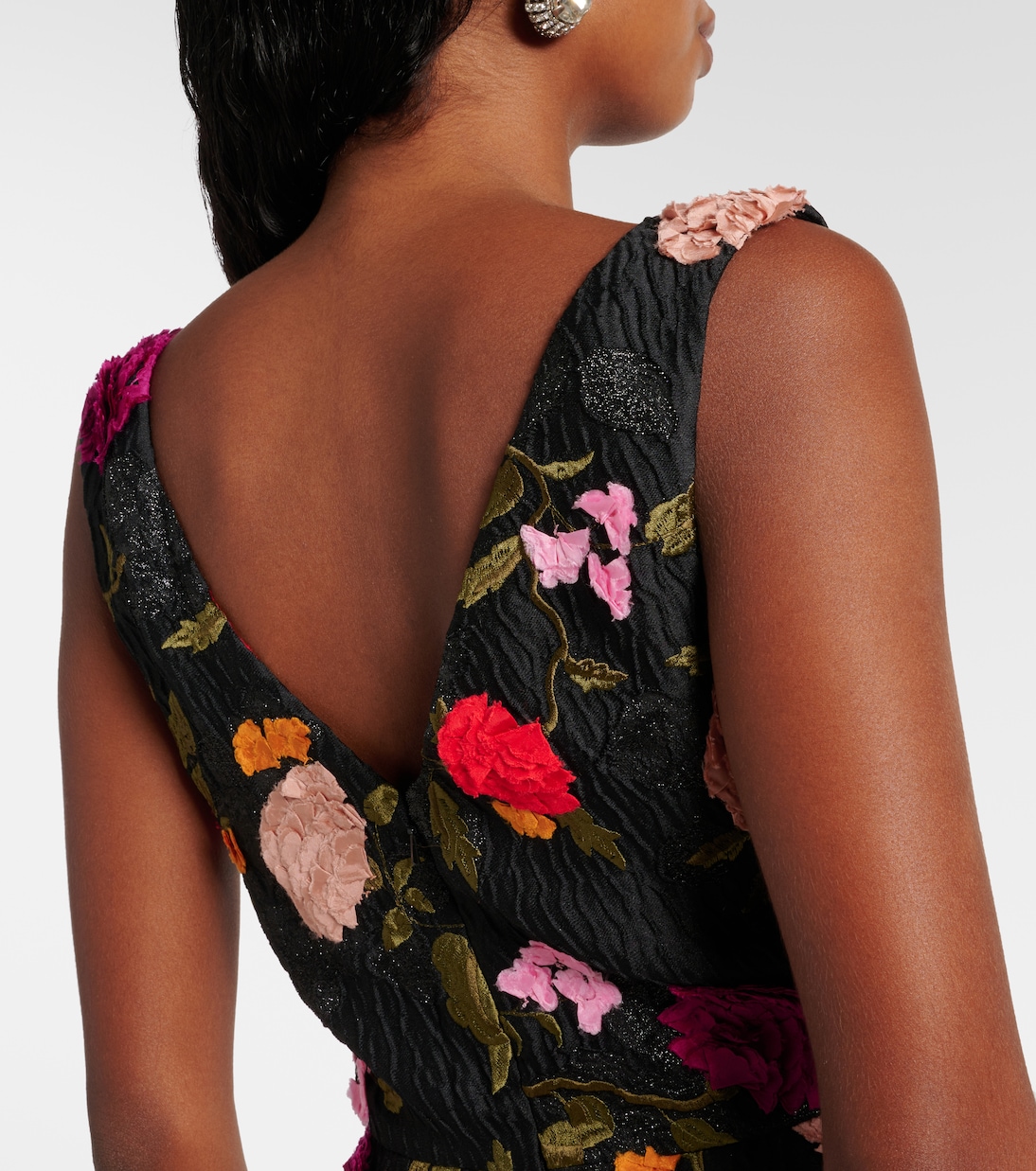 Robe longue brodée en jacquard  | Erdem