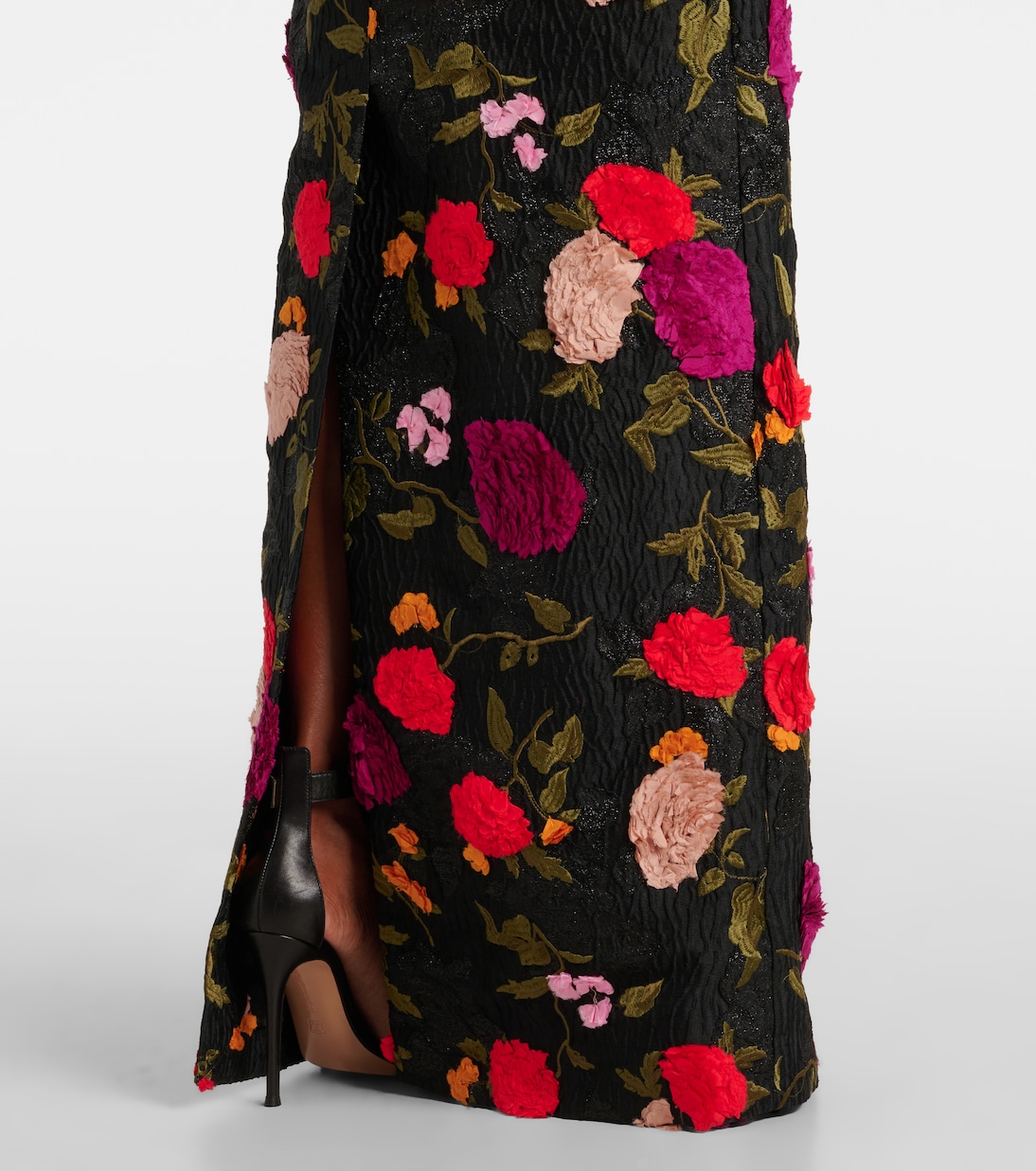 Robe longue brodée en jacquard  | Erdem