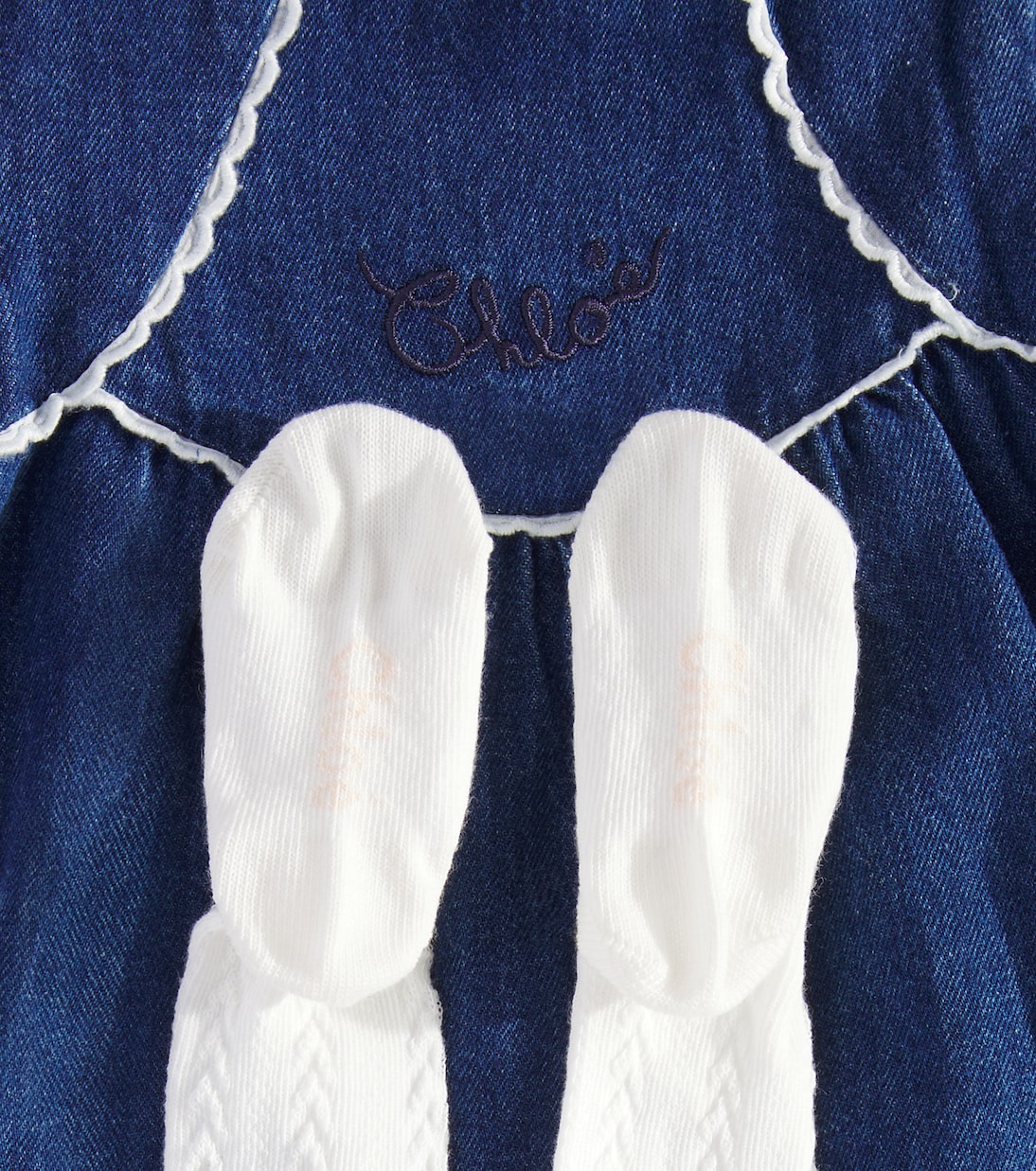Baby Set aus Jeanskleid und Strumpfhose | Chloé Kids