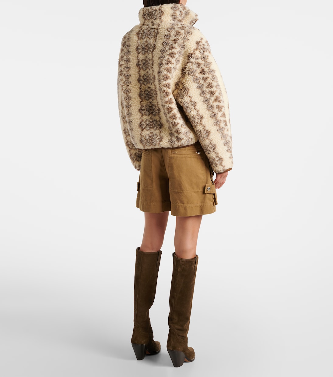 Marie printed teddy half-zip sweater | Marant Etoile