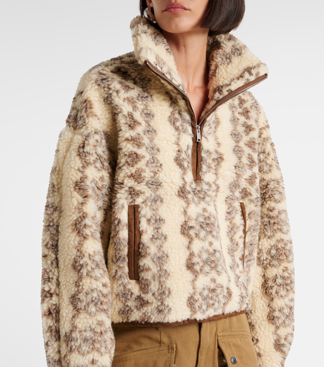 Teddy half zip sweater clearance