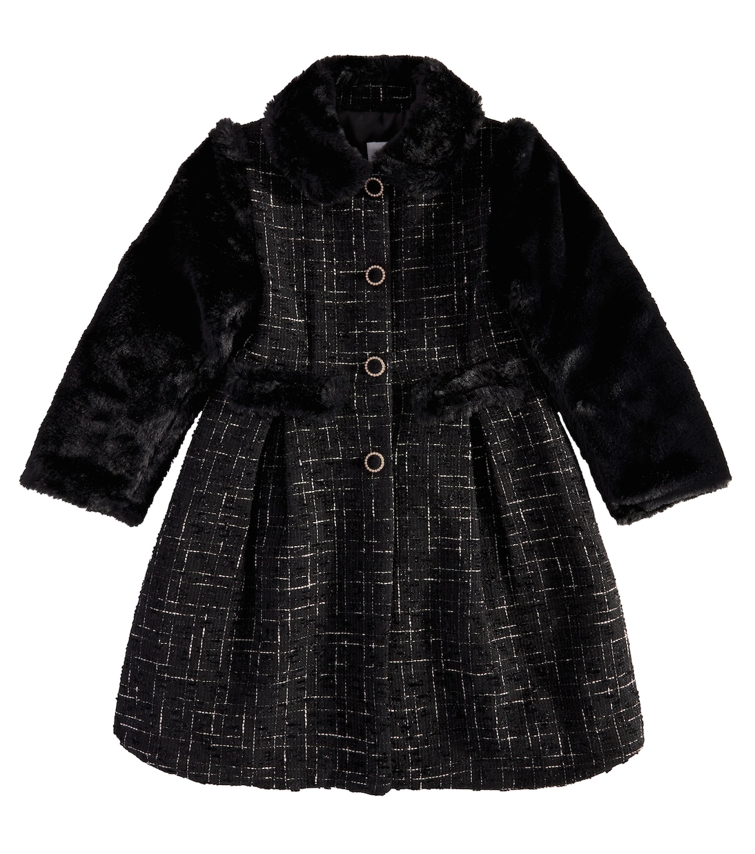Faux fur and tweed coat | Patachou