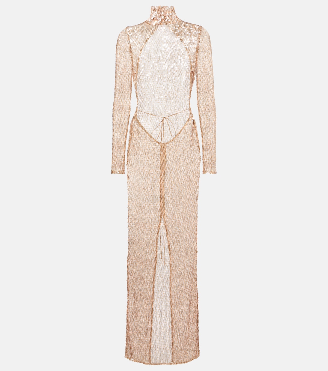 Sequined turtleneck sheer maxi dress | Magda Butrym