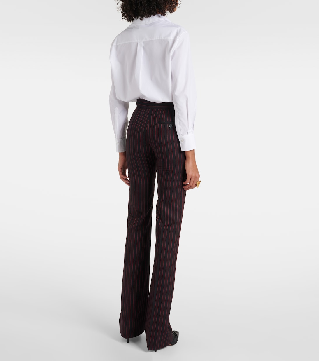 Pantalon droit rayé en laine | McQueen