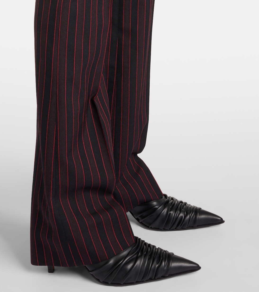 Pantalon droit rayé en laine | McQueen