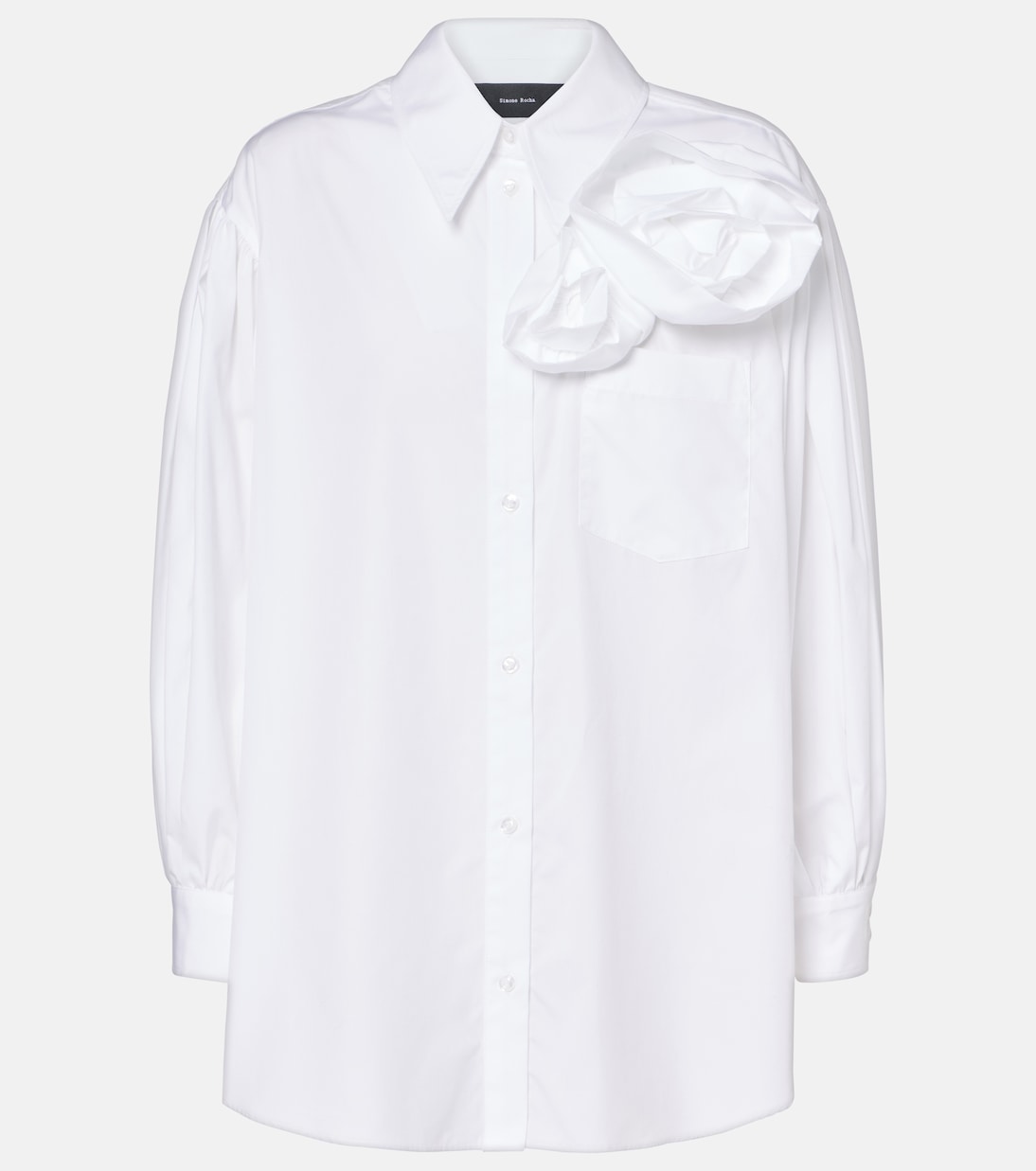 Camicia in cotone con applicazioni floreali | Simone Rocha