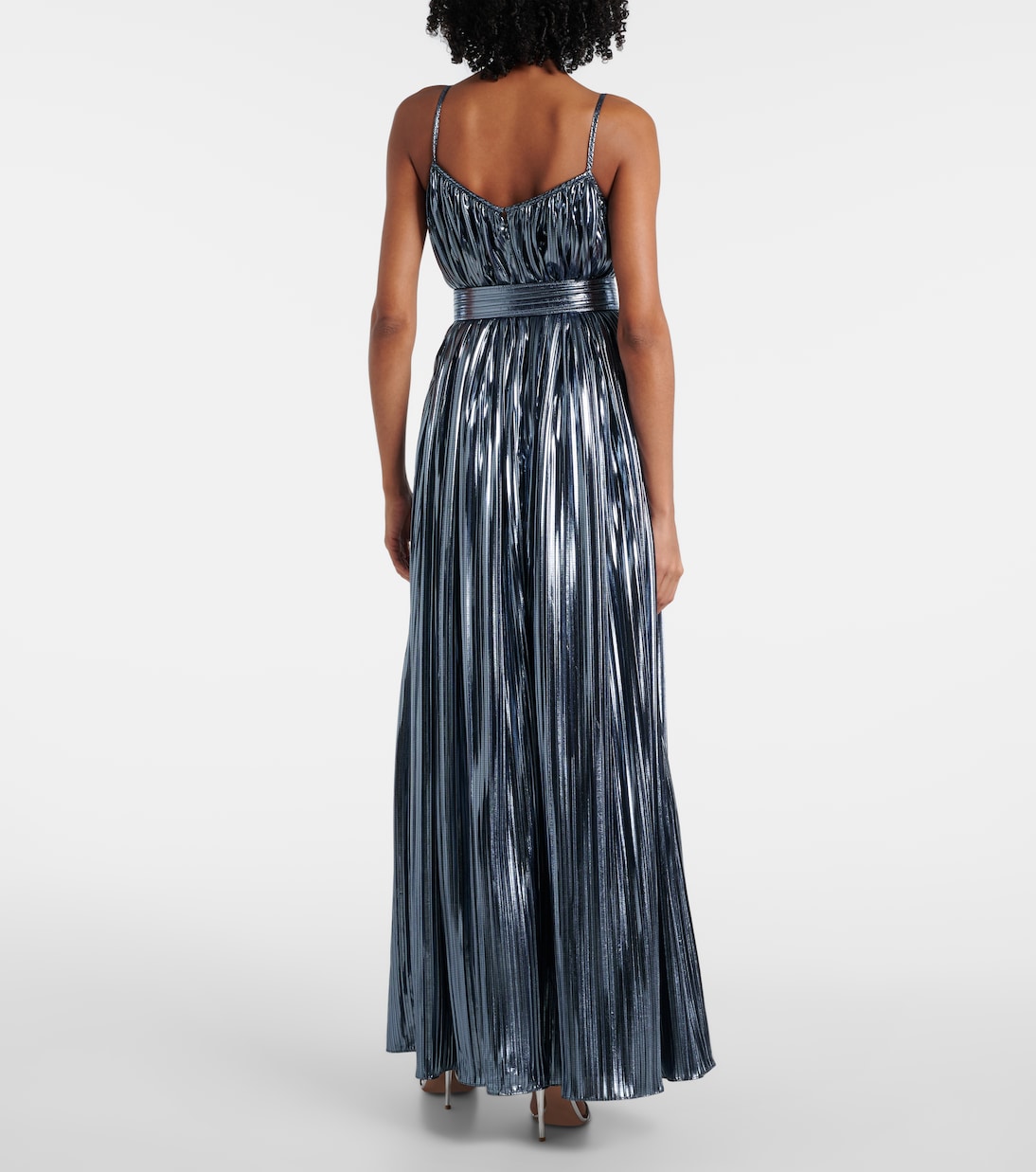 Vestido de fiesta de lamé con cinturón | Rodarte