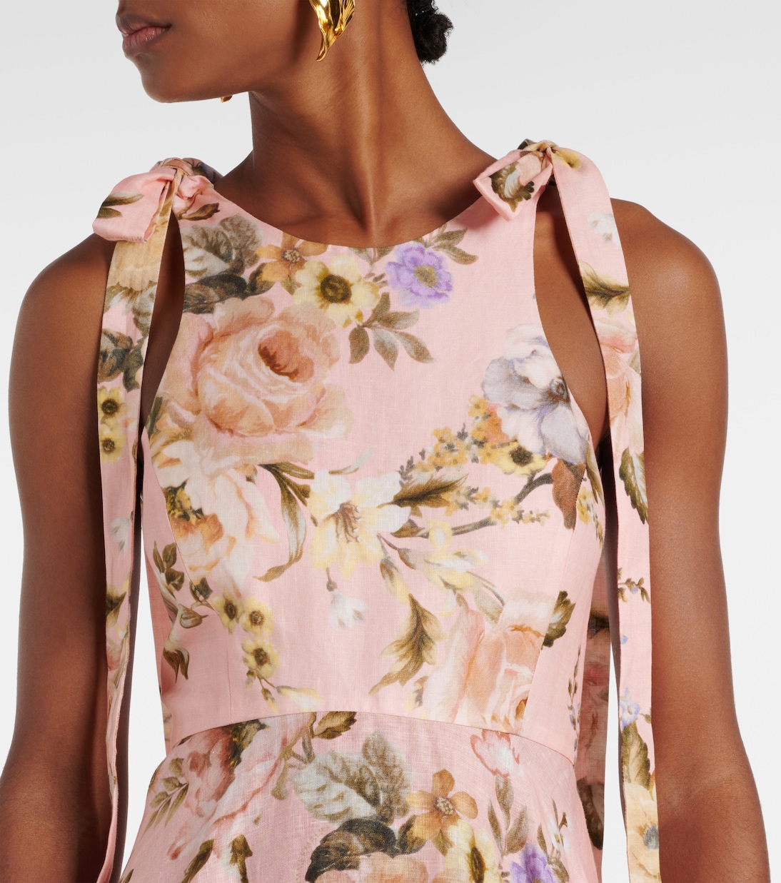 Abito midi Acacia in lino e sangallo | Zimmermann