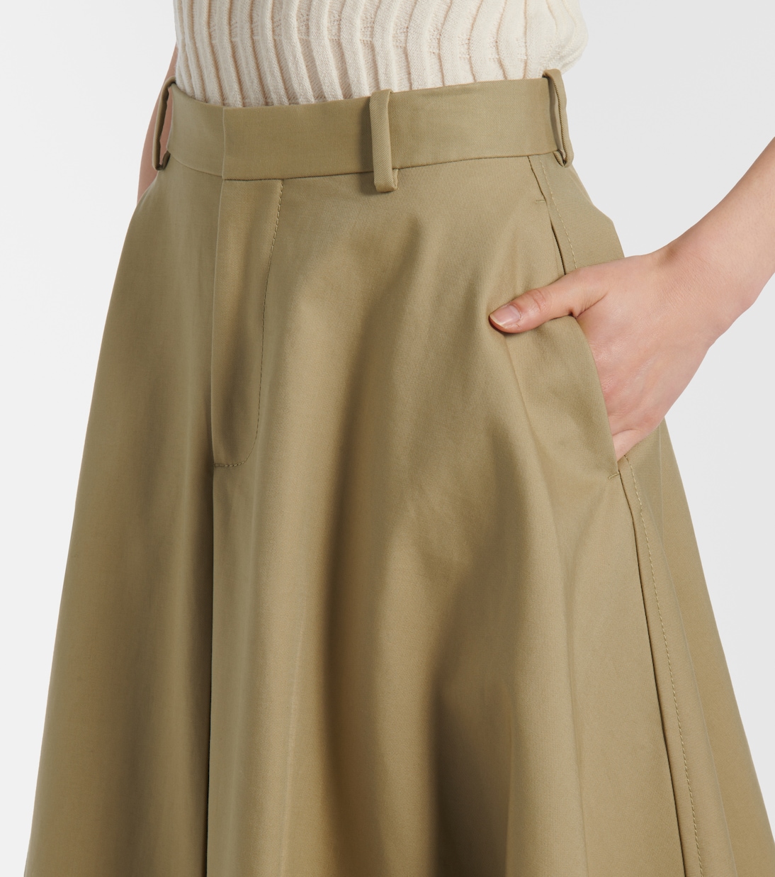 Falda midi de algodón | Bottega Veneta