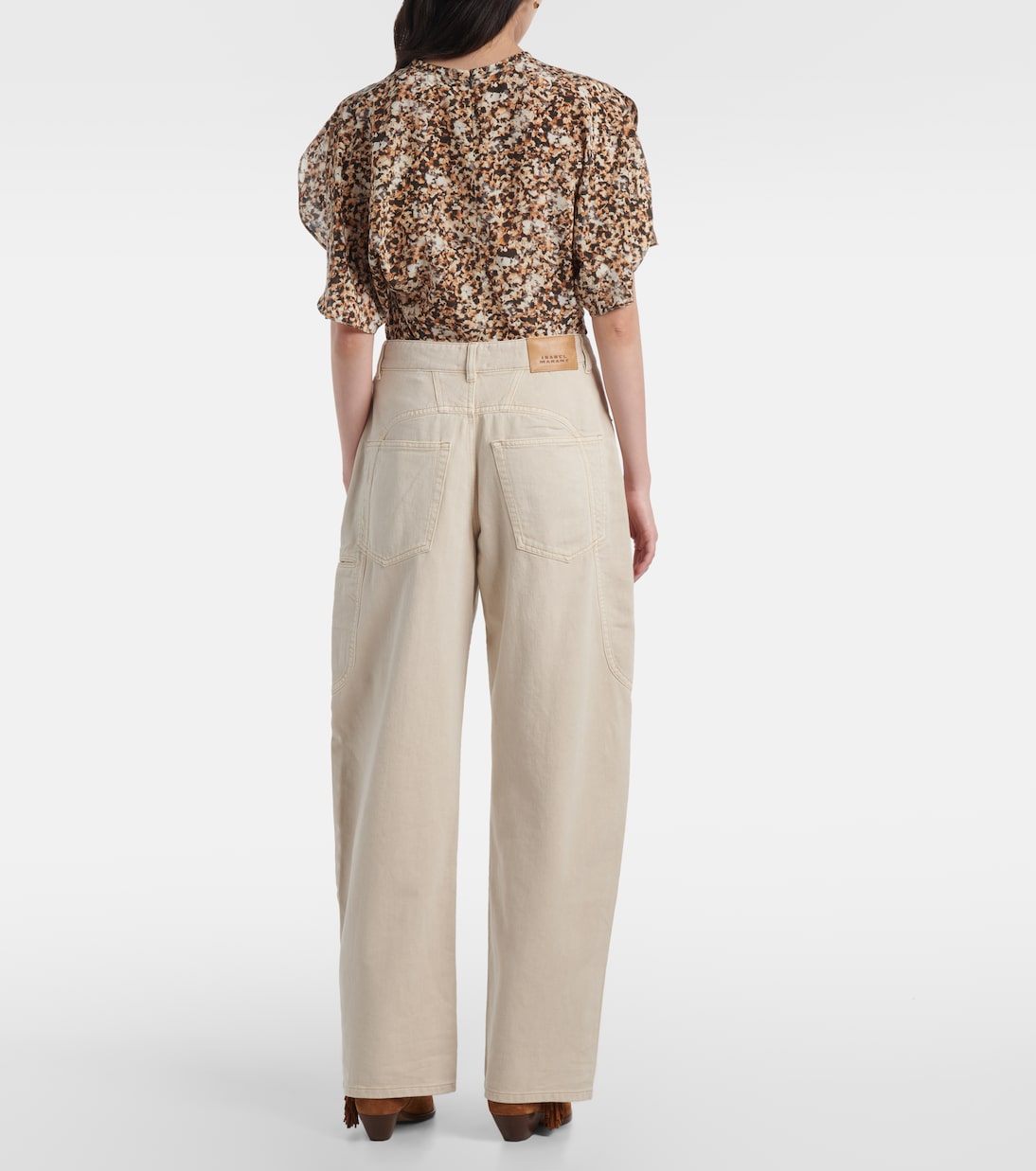 Jeans Beryl a gamba larga e vita alta | Isabel Marant