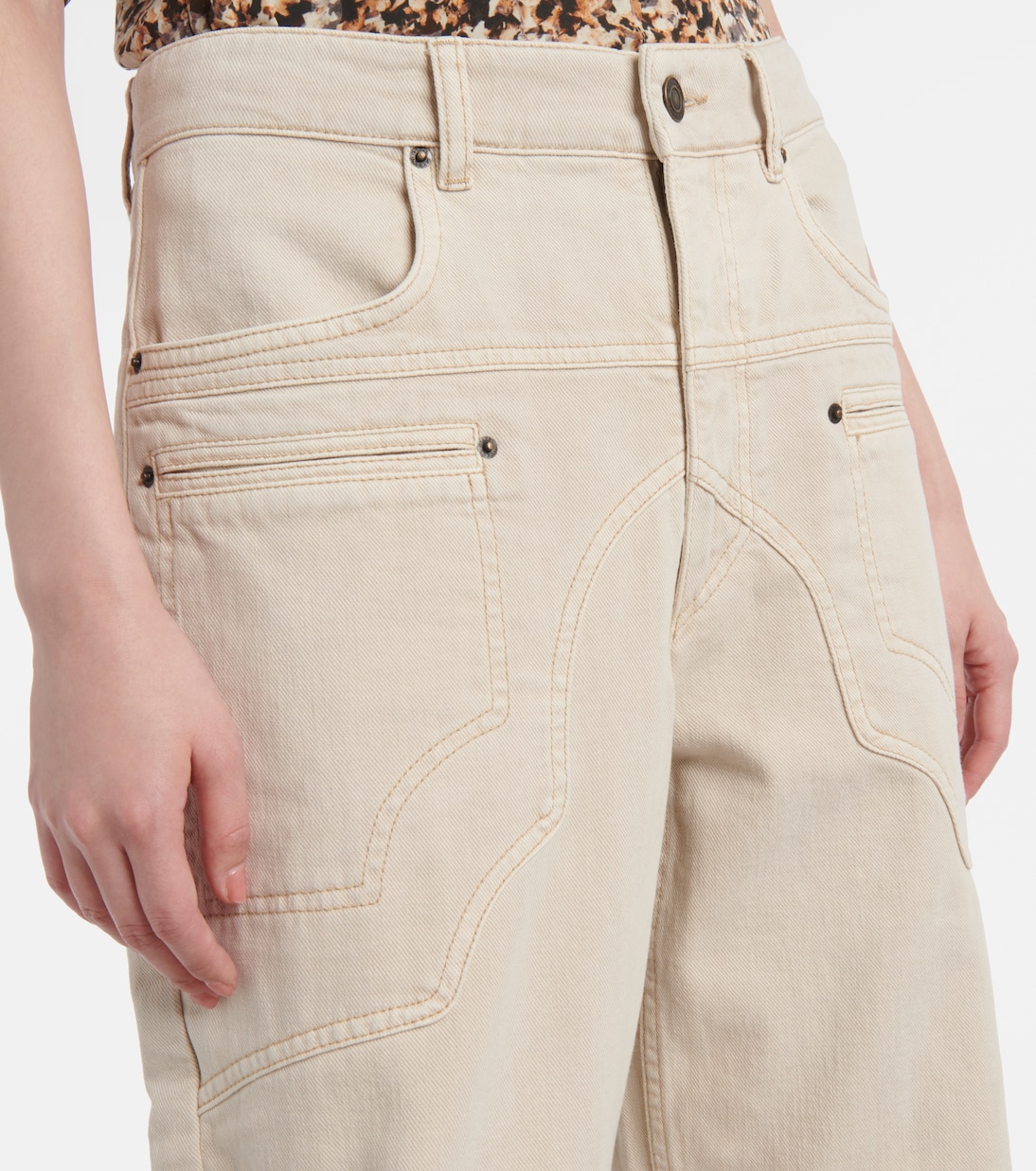 Jeans Beryl a gamba larga e vita alta | Isabel Marant