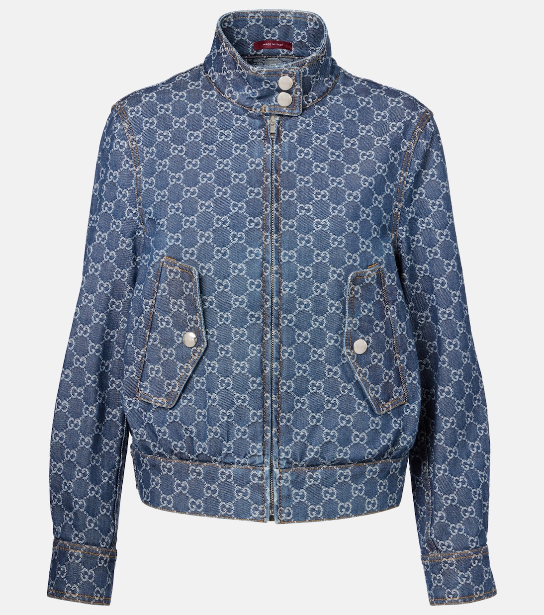 Chaqueta en denim con GG en jacquard | Gucci
