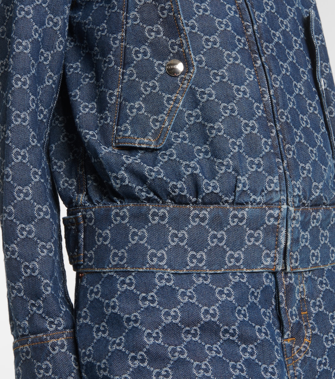Chaqueta en denim con GG en jacquard | Gucci