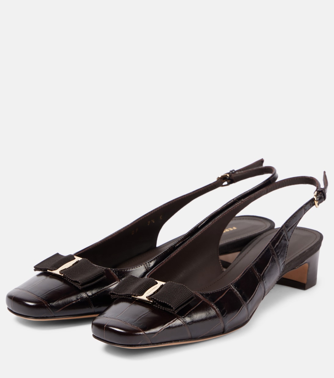 Rivada 30 croc-effect leather pumps | Ferragamo