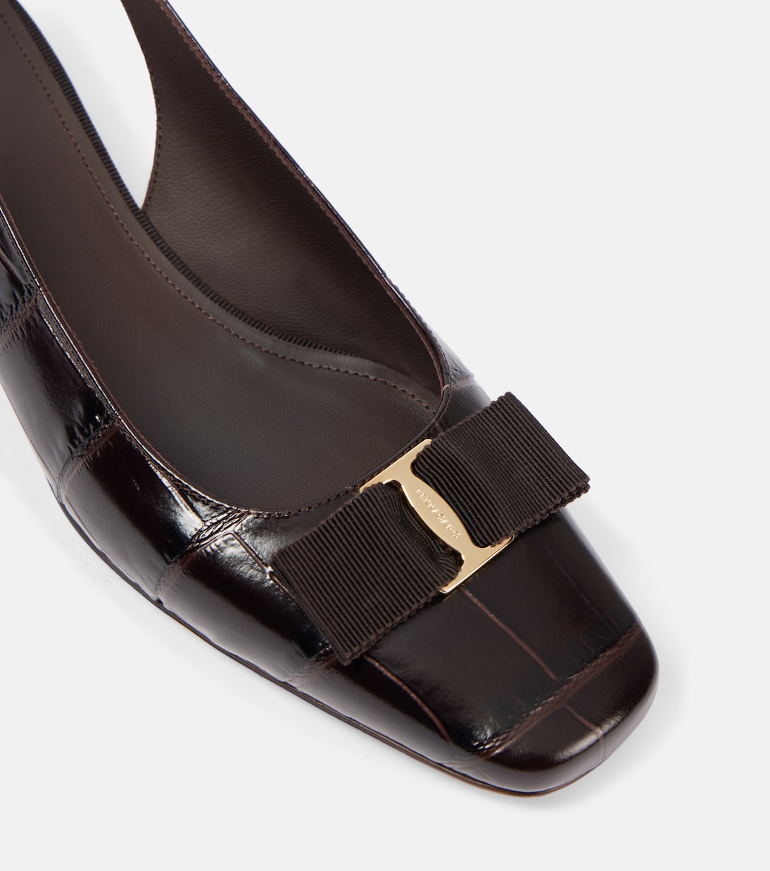 Rivada 30 croc-effect leather pumps | Ferragamo