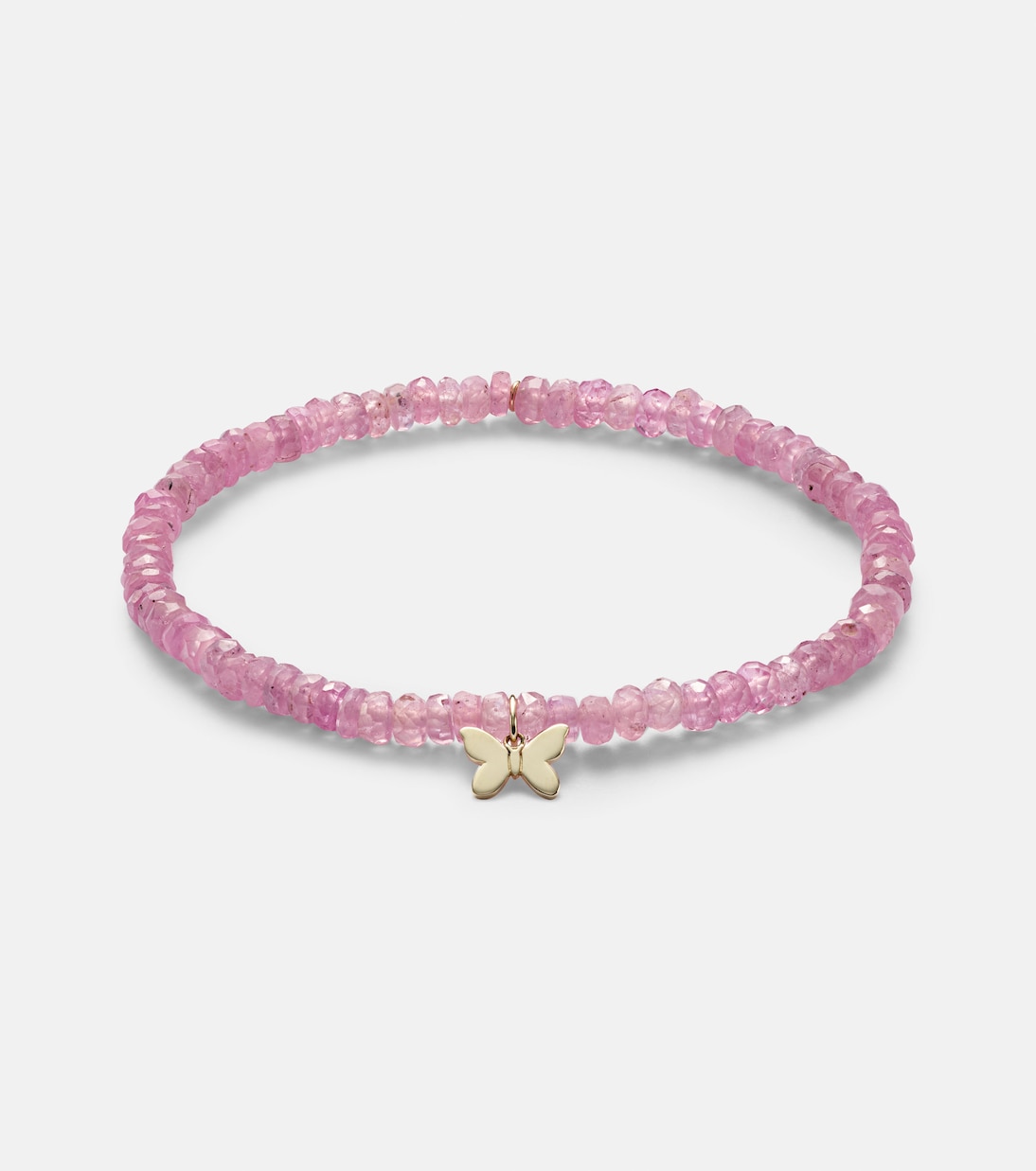 Braccialetto Giovane in Oro 14kt con Farfallina e Perline - Stile Unico per Ragazze Moderne