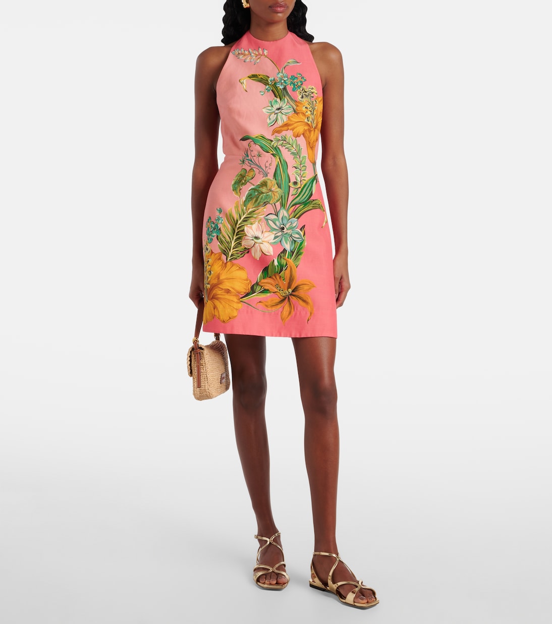Robe Anika en lin à fleurs | Alémais