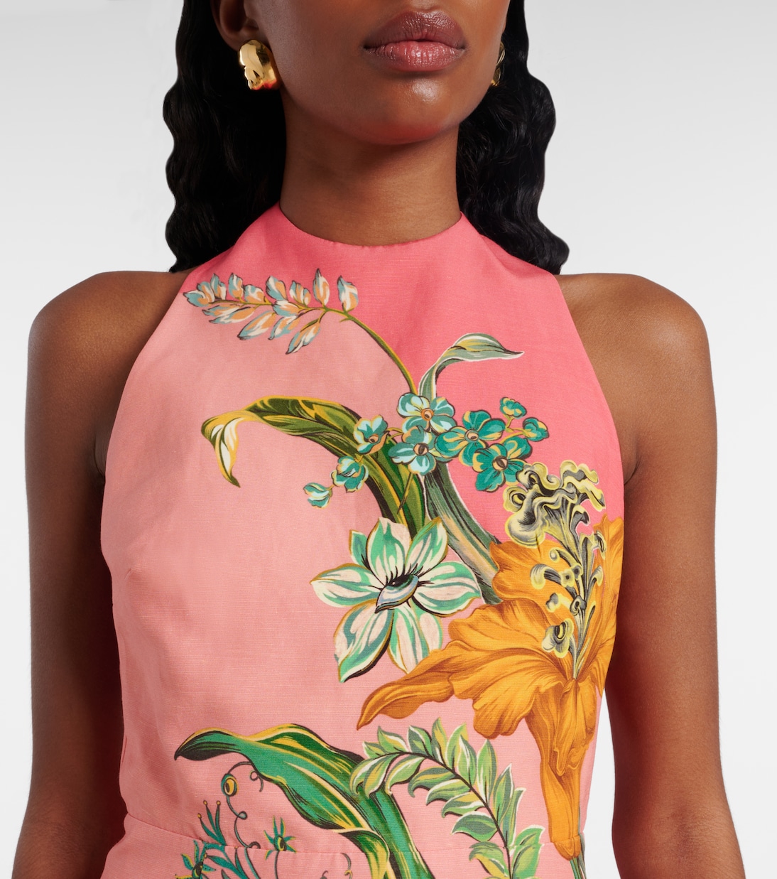Robe Anika en lin à fleurs | Alémais