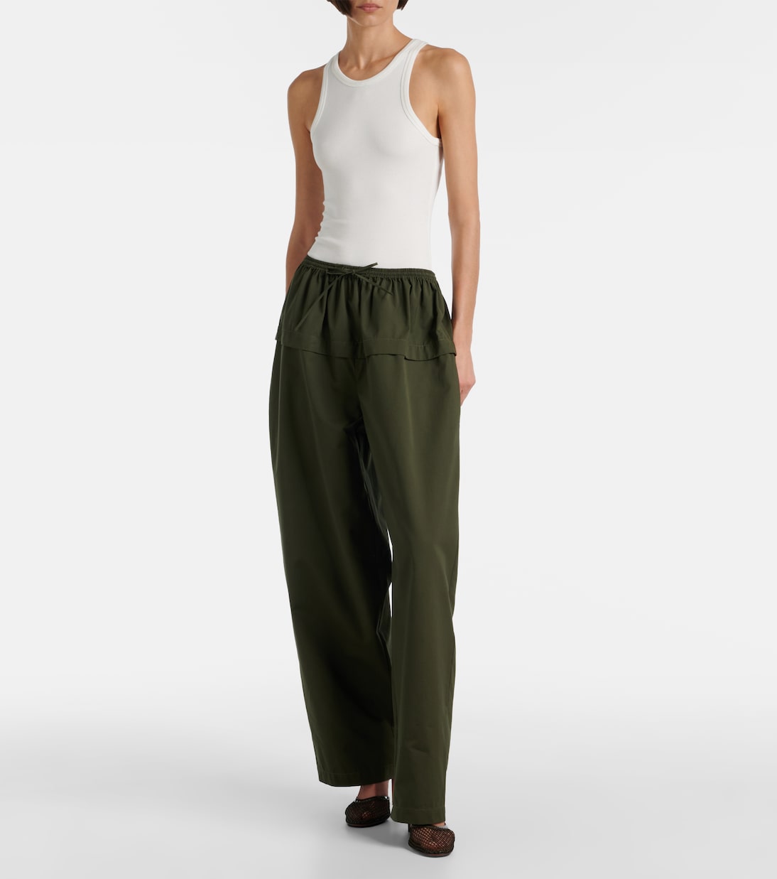 Peplum cotton tapered pants | Alaïa