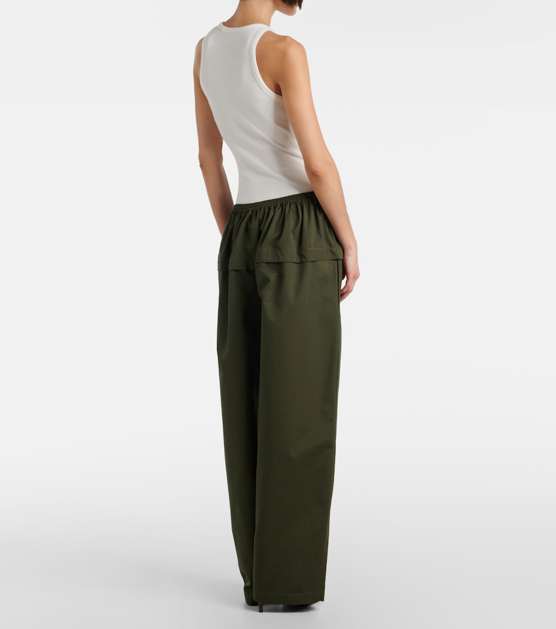 Peplum cotton tapered pants | Alaïa