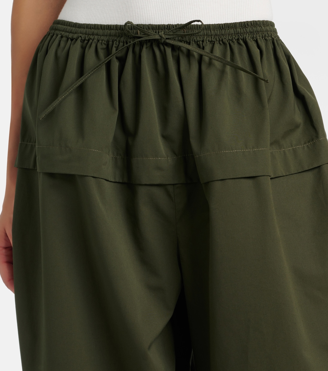 Peplum cotton tapered pants | Alaïa