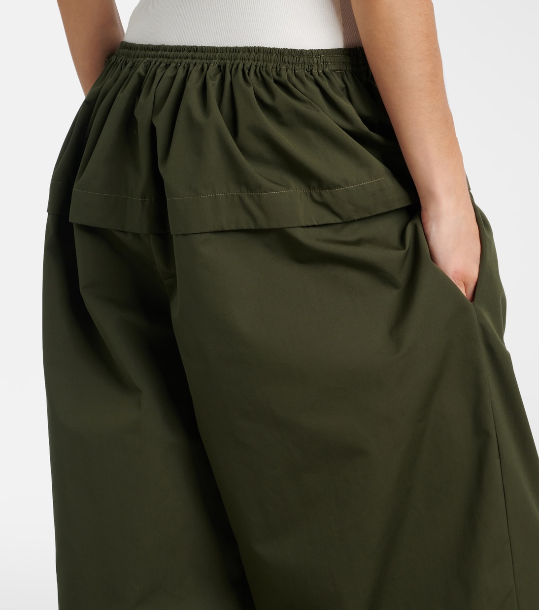 Peplum cotton tapered pants | Alaïa