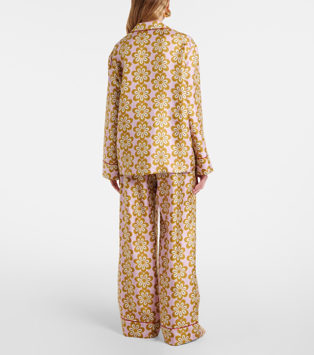 Floral silk twill pijama shirt | La DoubleJ