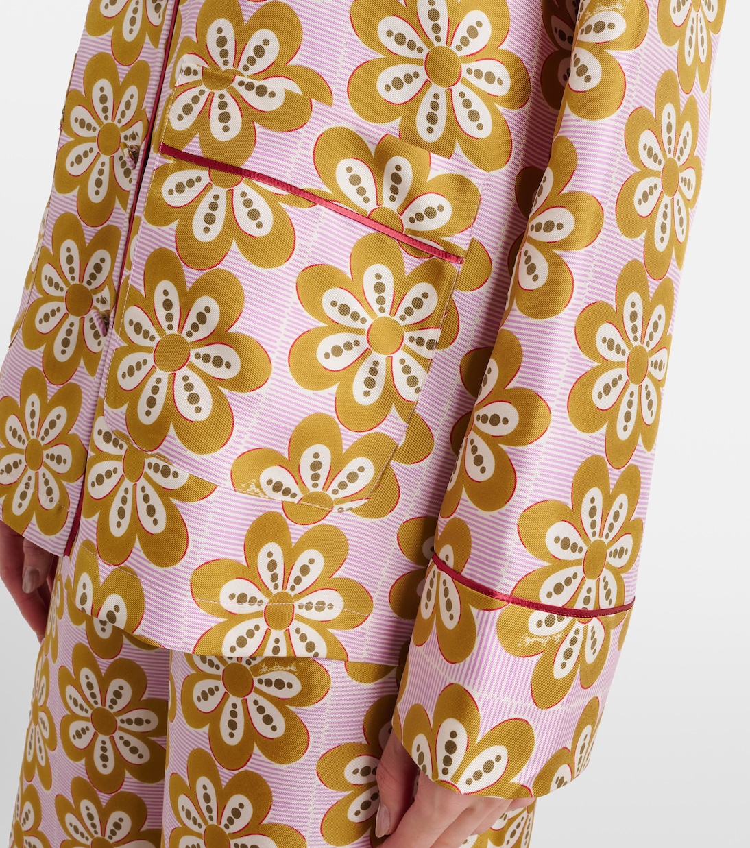 Floral silk twill pijama shirt | La DoubleJ
