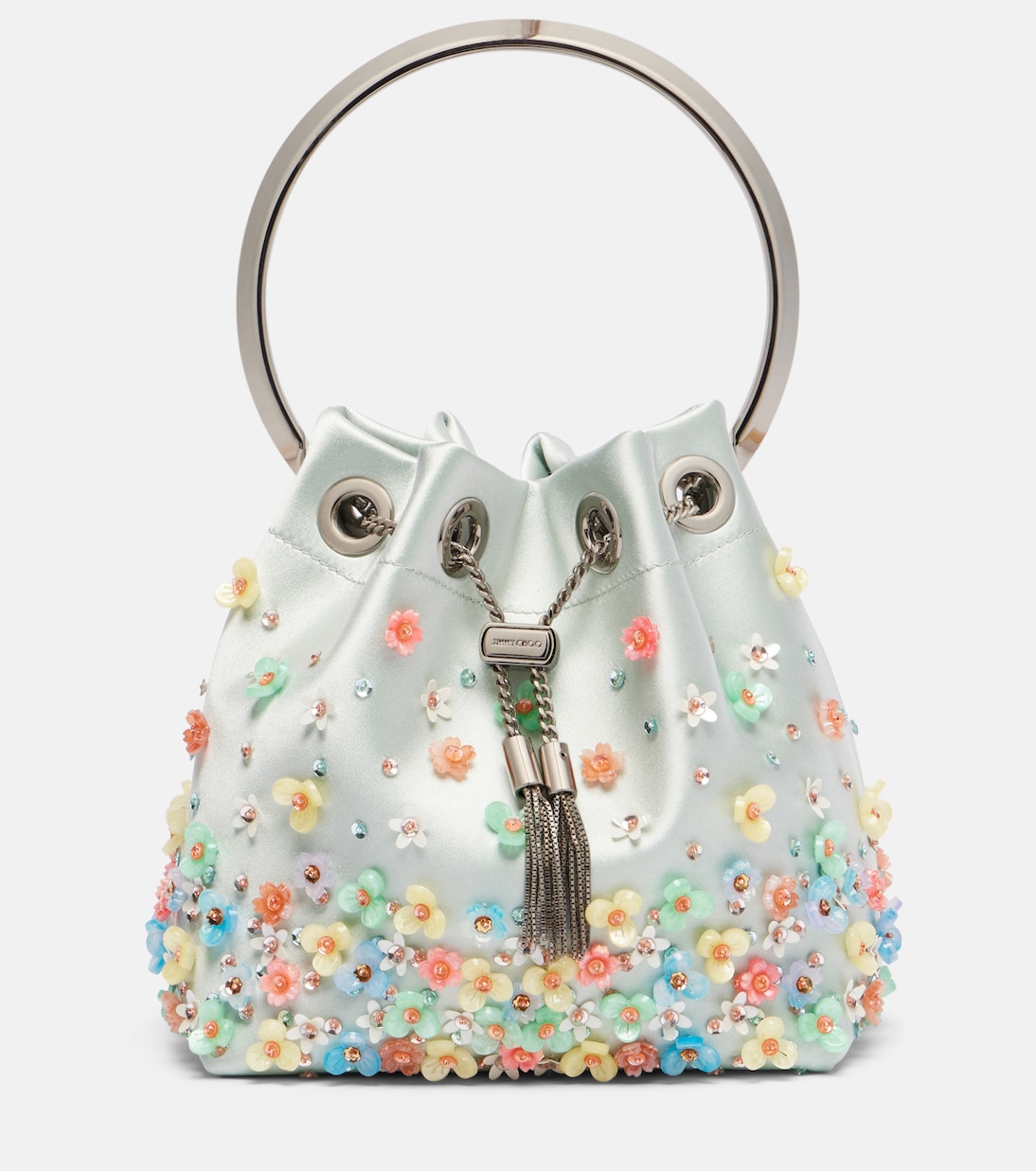 Verzierte Tote Bon Bon Small aus Satin | Jimmy Choo