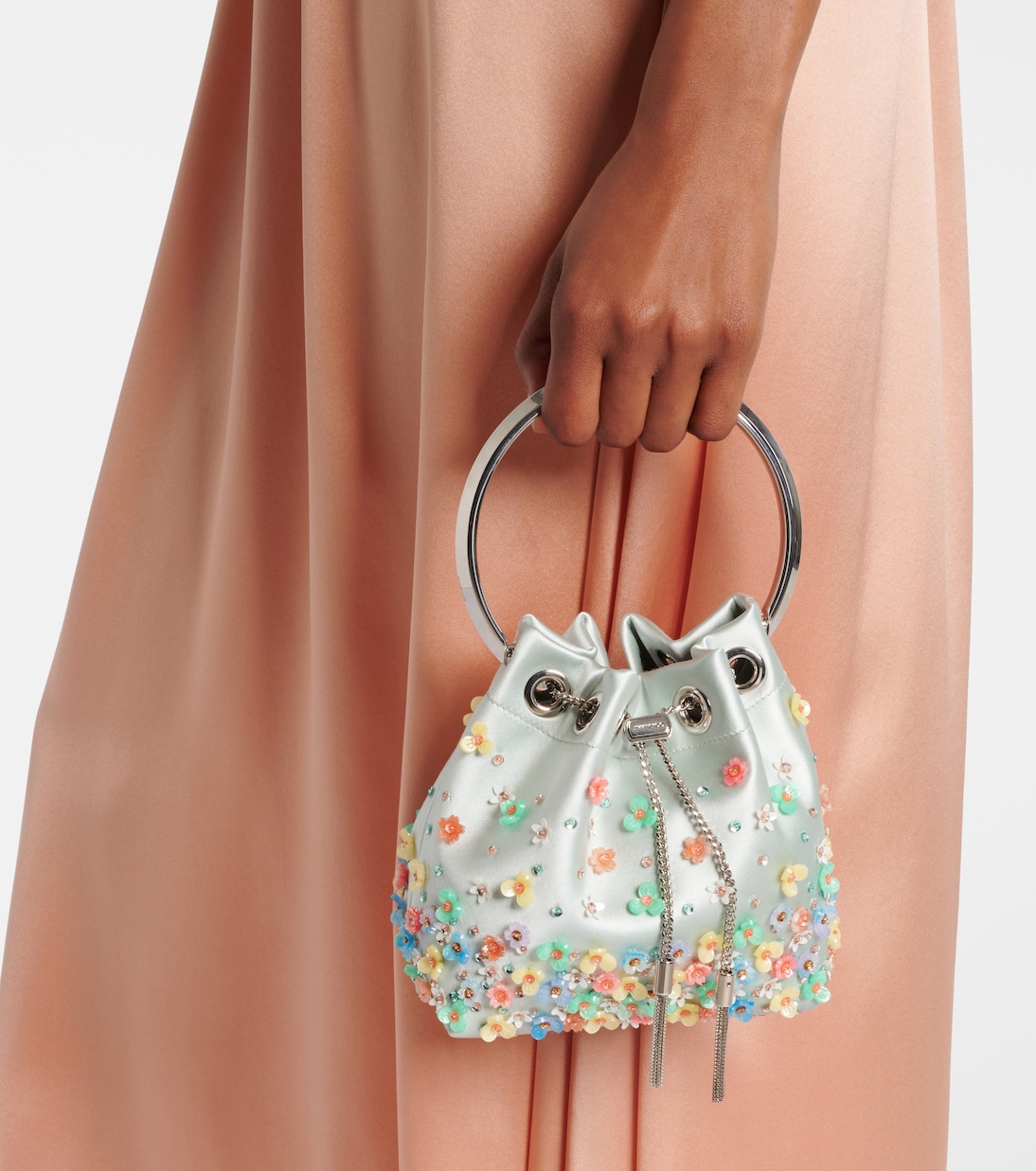 Verzierte Tote Bon Bon Small aus Satin | Jimmy Choo
