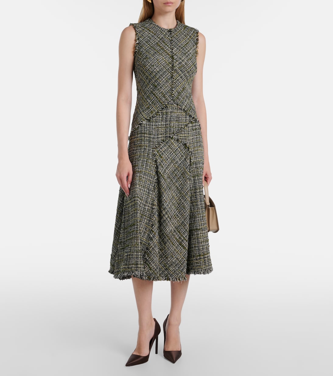 Draped tweed midi dress | Erdem
