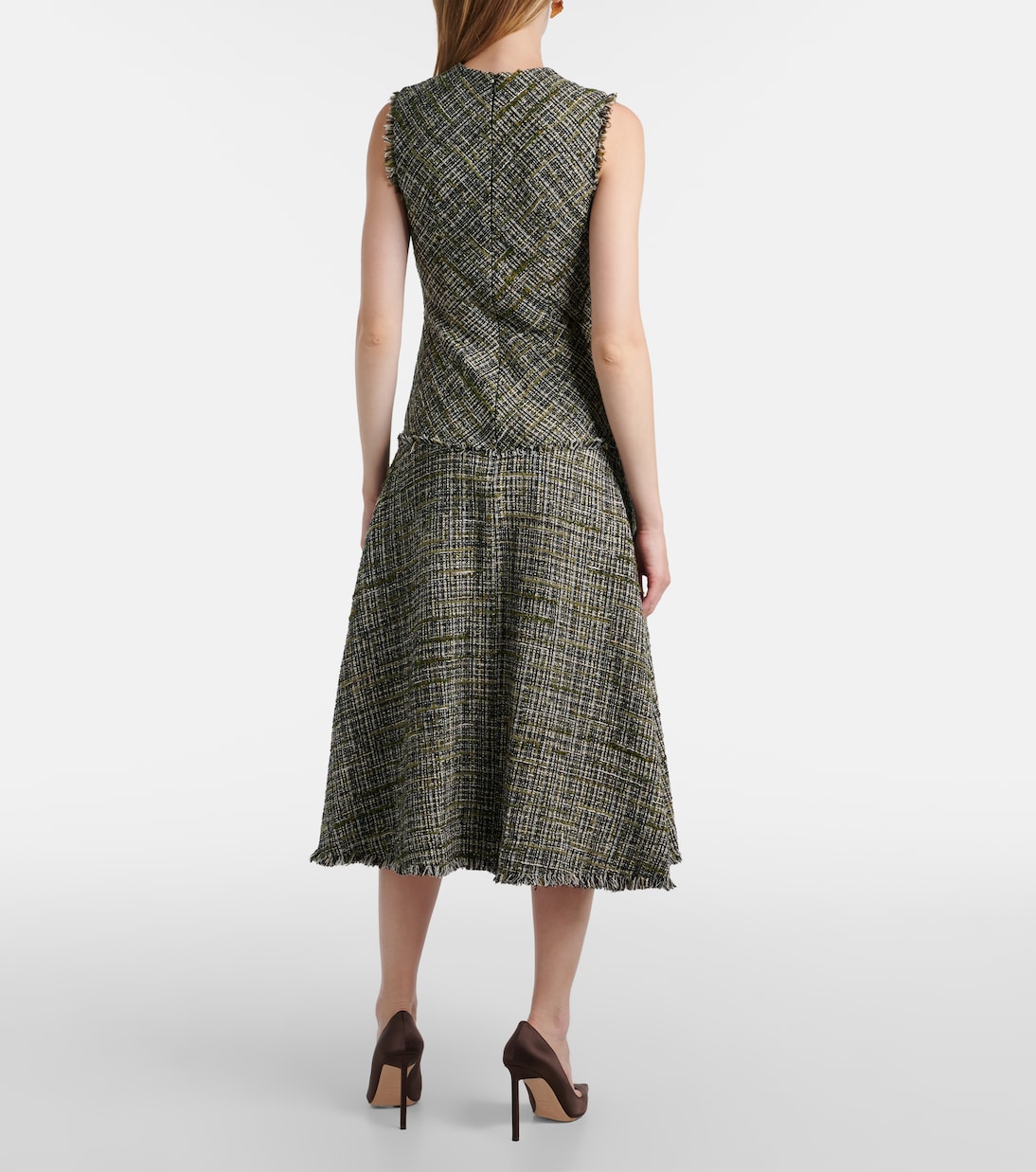 Draped tweed midi dress | Erdem