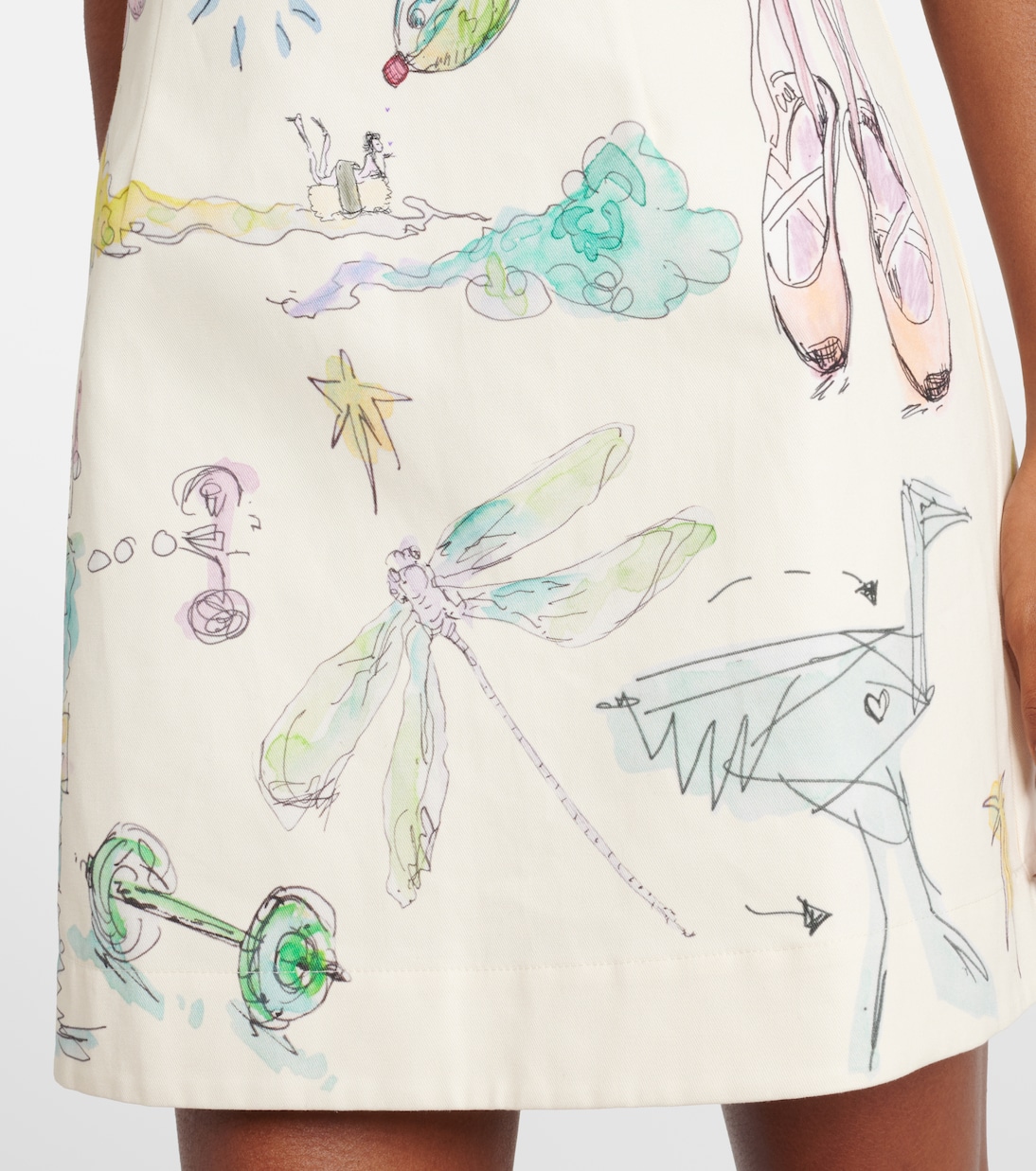 Vestido corto Court de algodón estampado | Alémais