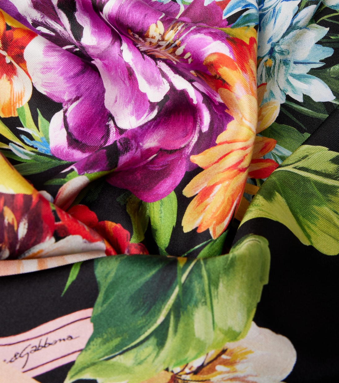 Pañuelo de sarga de seda floral | Dolce&Gabbana