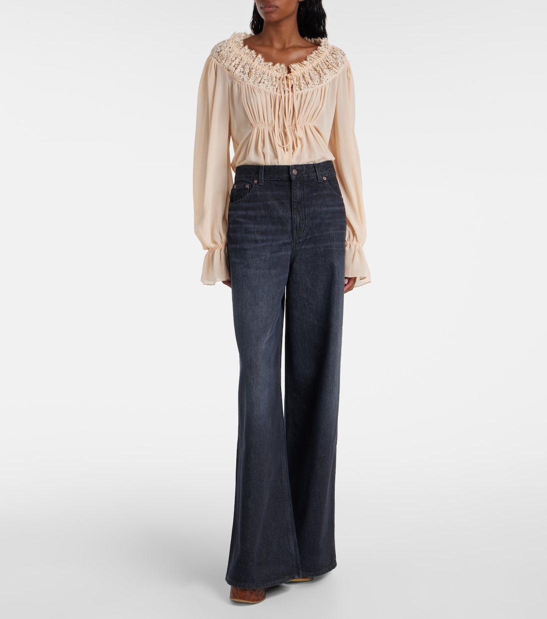 Jeans a gamba larga a vita alta | Chloé