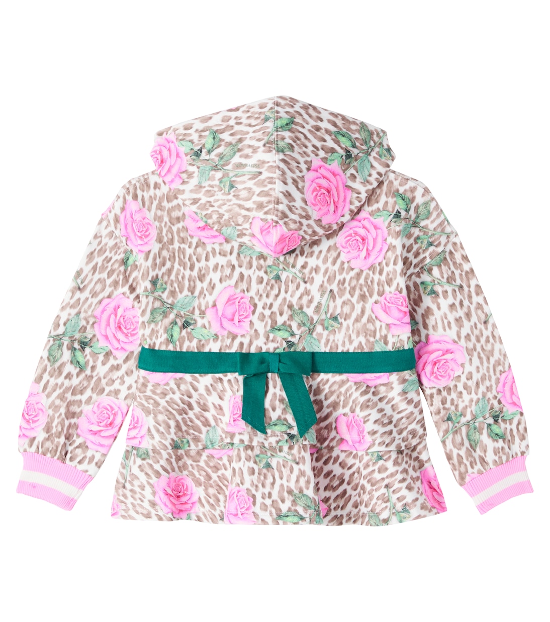 Floral leopard-print cotton-blend jacket | Monnalisa