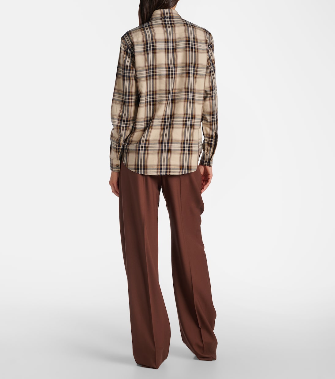 Chemise Cassandre en coton mélangé à carreaux | Saint Laurent