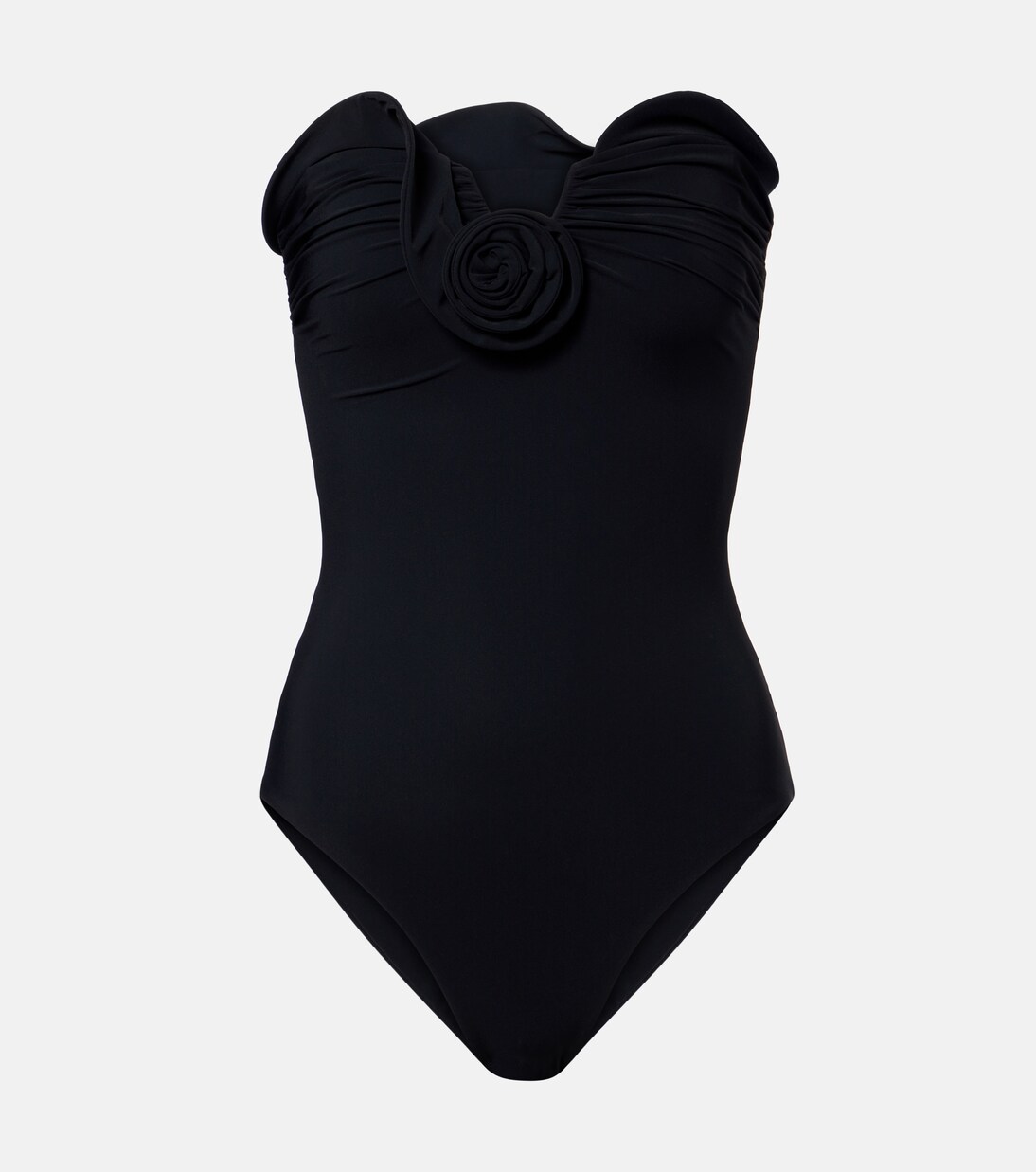 Floral-appliqué strapless swimsuit | Magda Butrym