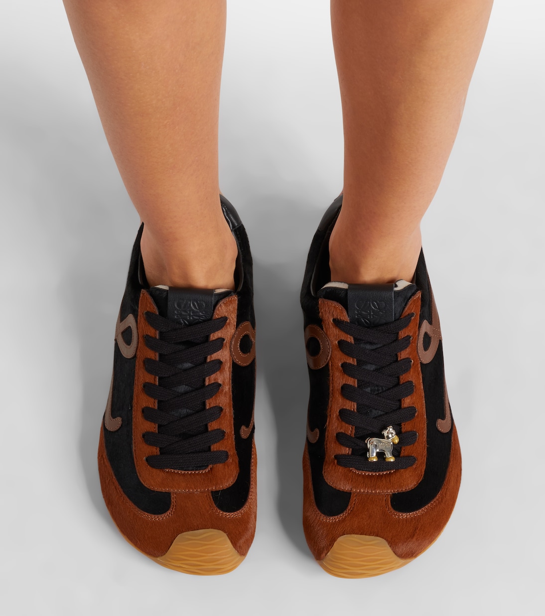 Ballet Runner 2.0 leather-trimmed calf hair sneakers | Loewe