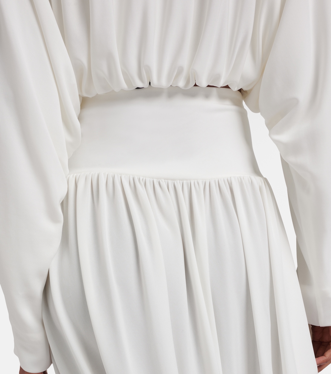 Asymmetric jersey midi skirt | Alaïa