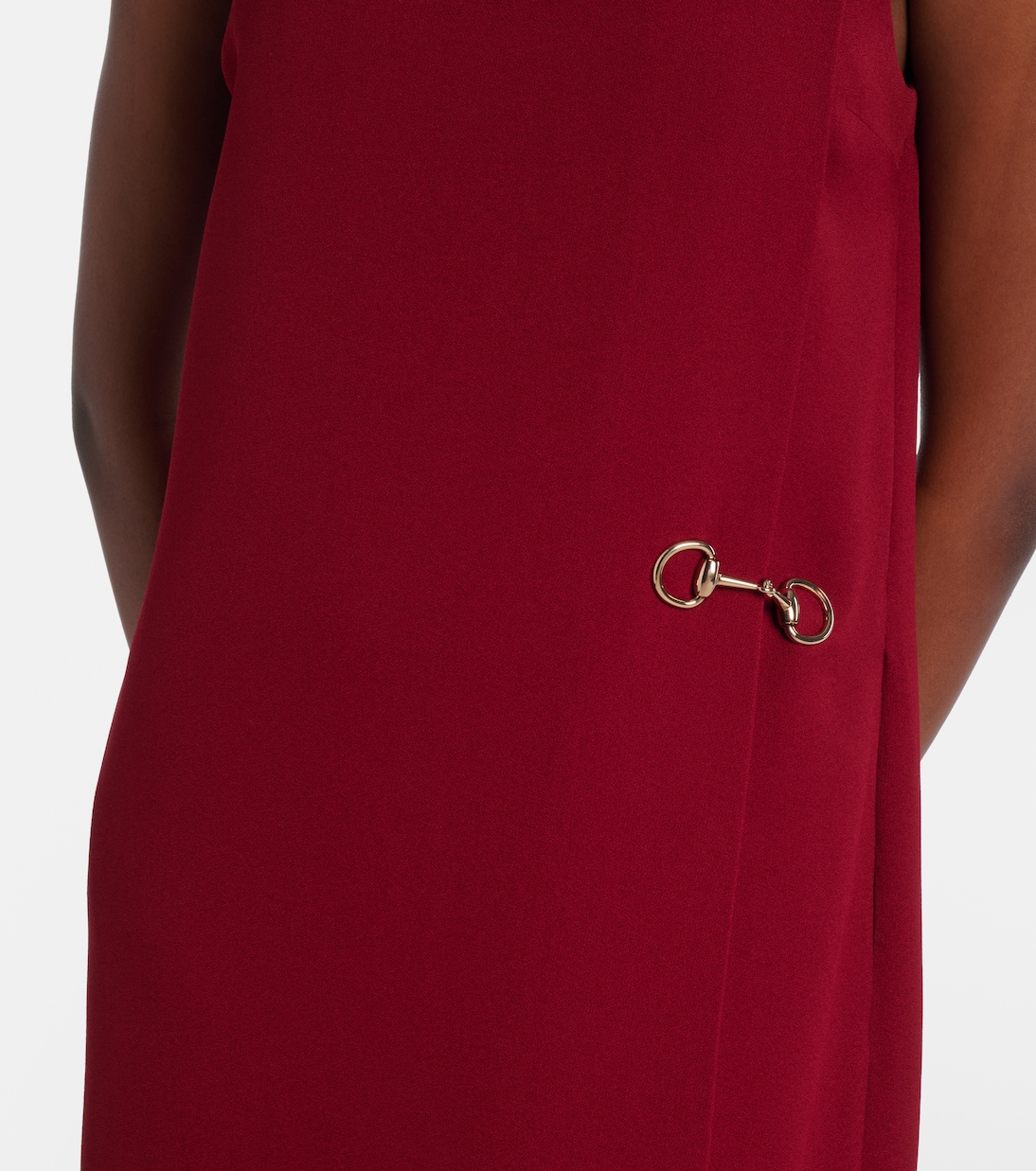 Horsebit绉纱中长连衣裙 | Gucci