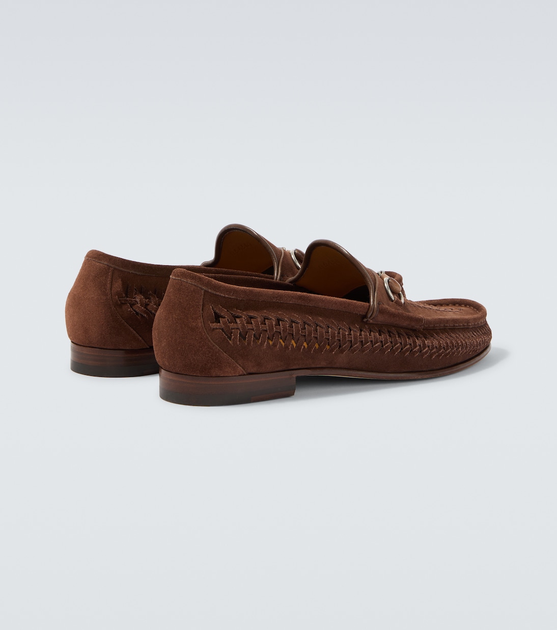 Bamboo Horsebit woven suede loafers | Gucci